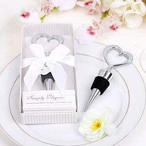 Open Heart Wine Bottle Stopper Love Heart Wedding Favor Gift